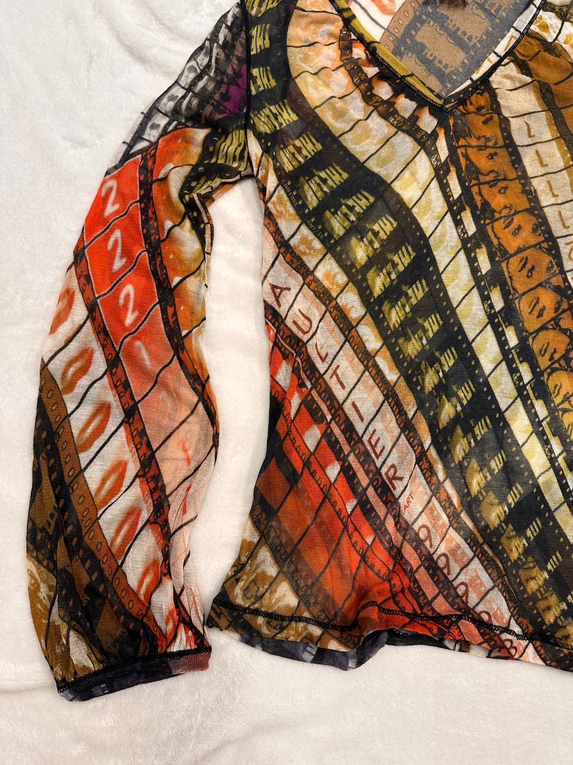 (L)90s 장폴고티에 멀티컬러 시스루 롱 슬리브 상품이미지3