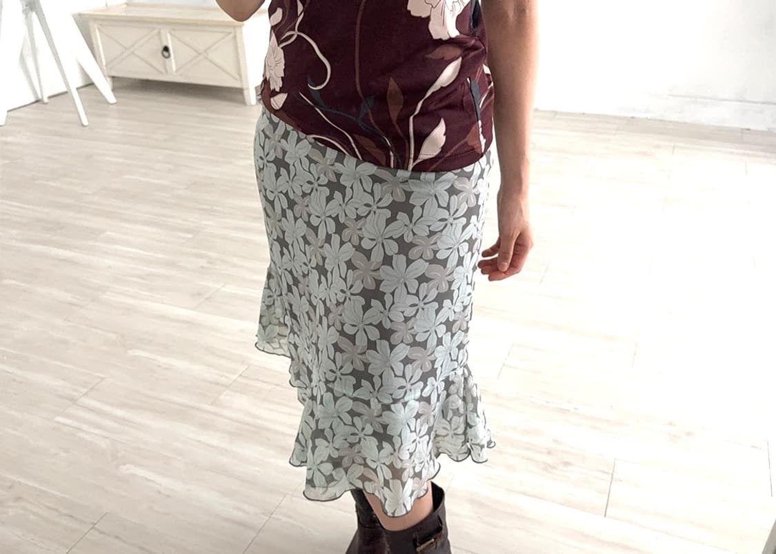 Mint Floral Sheer Midi Skirt 상품이미지6