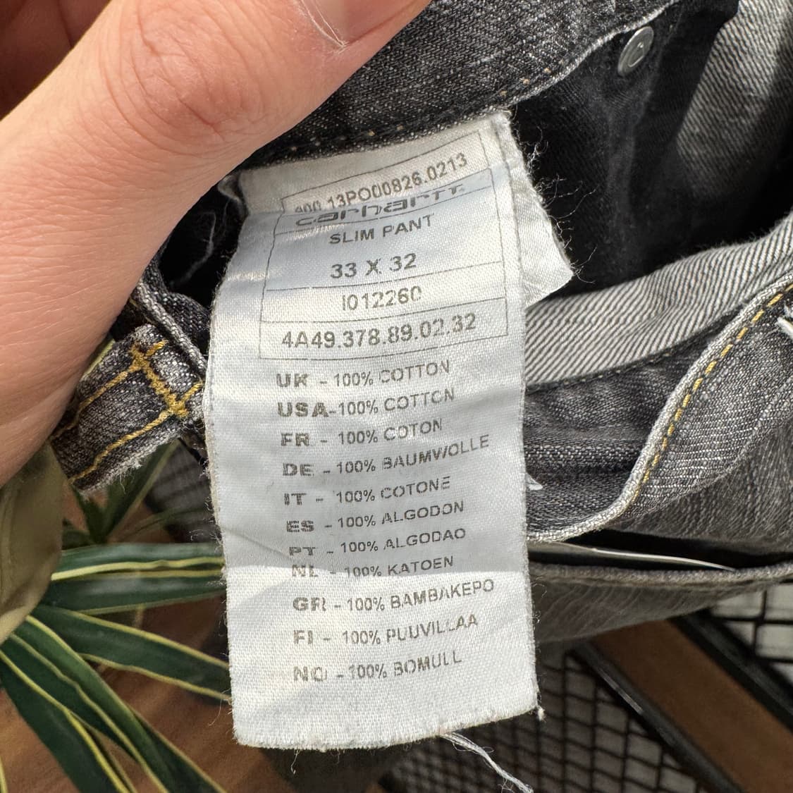 칼하트 슬림핏 흑청 데님 팬츠 후면 포켓 로고 포인트 상품이미지7