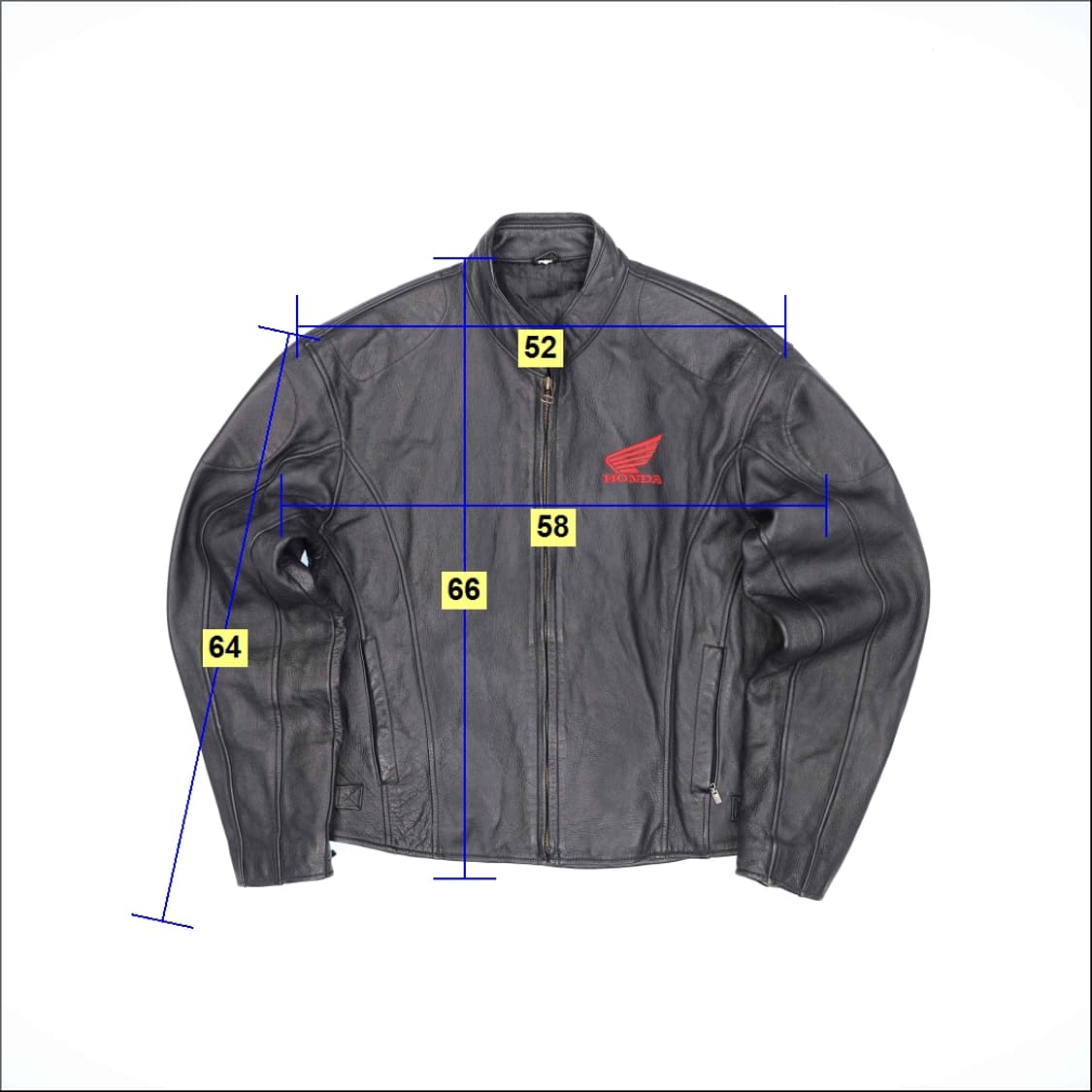 XL 모터사이클 그랑프리 혼다 소가죽 레더 자켓 4168 상품이미지8