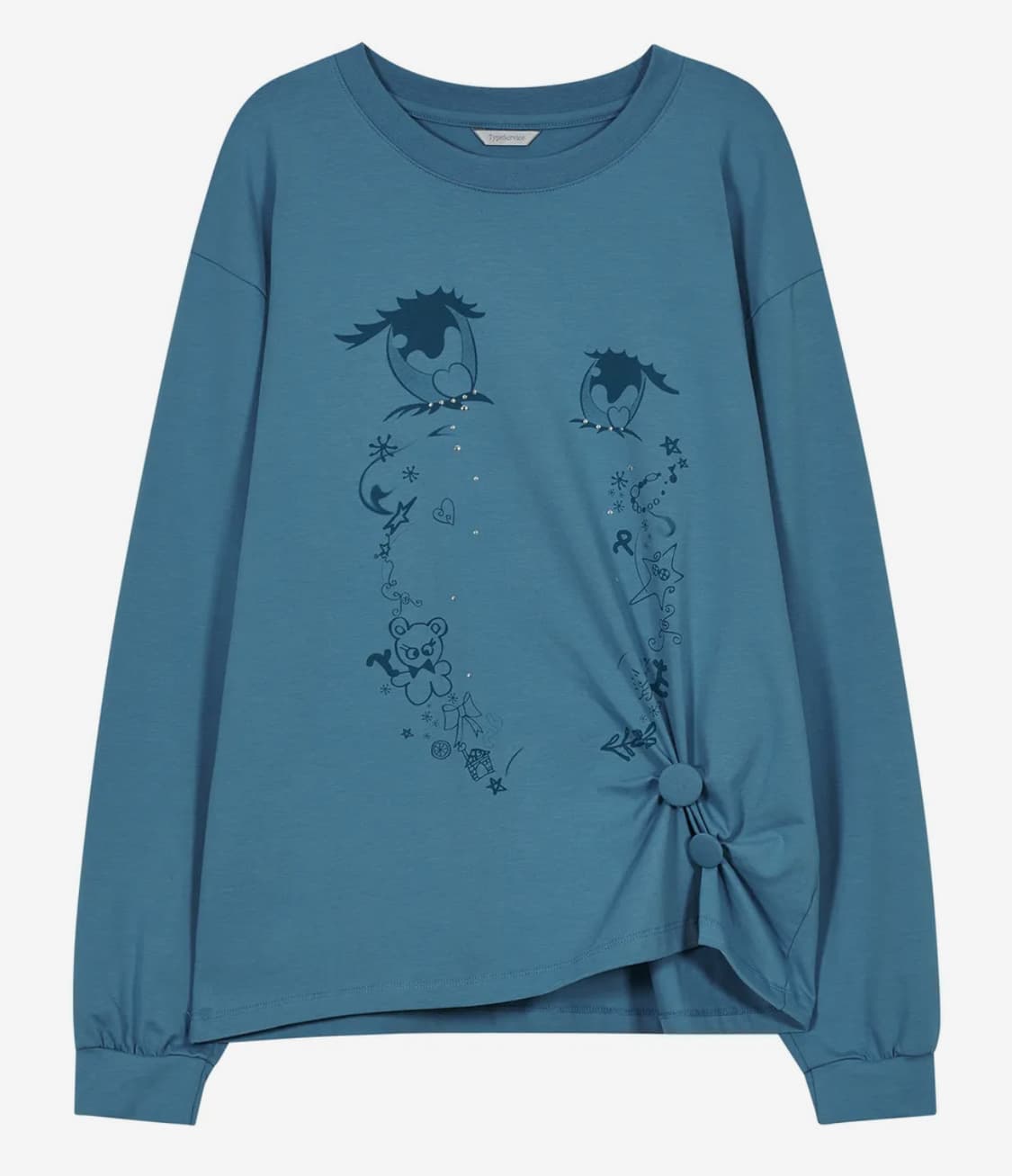 타입서비스 Cry Eyes Ruched Top [Blue] 상품이미지1