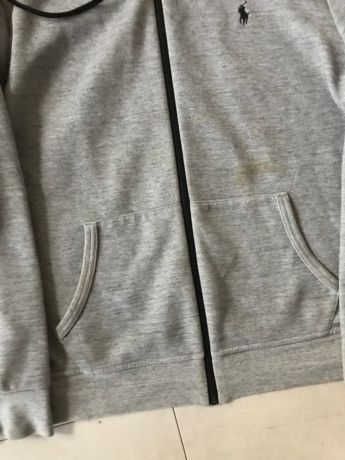 폴로 그레이 오버핏 후드집업 상품이미지8