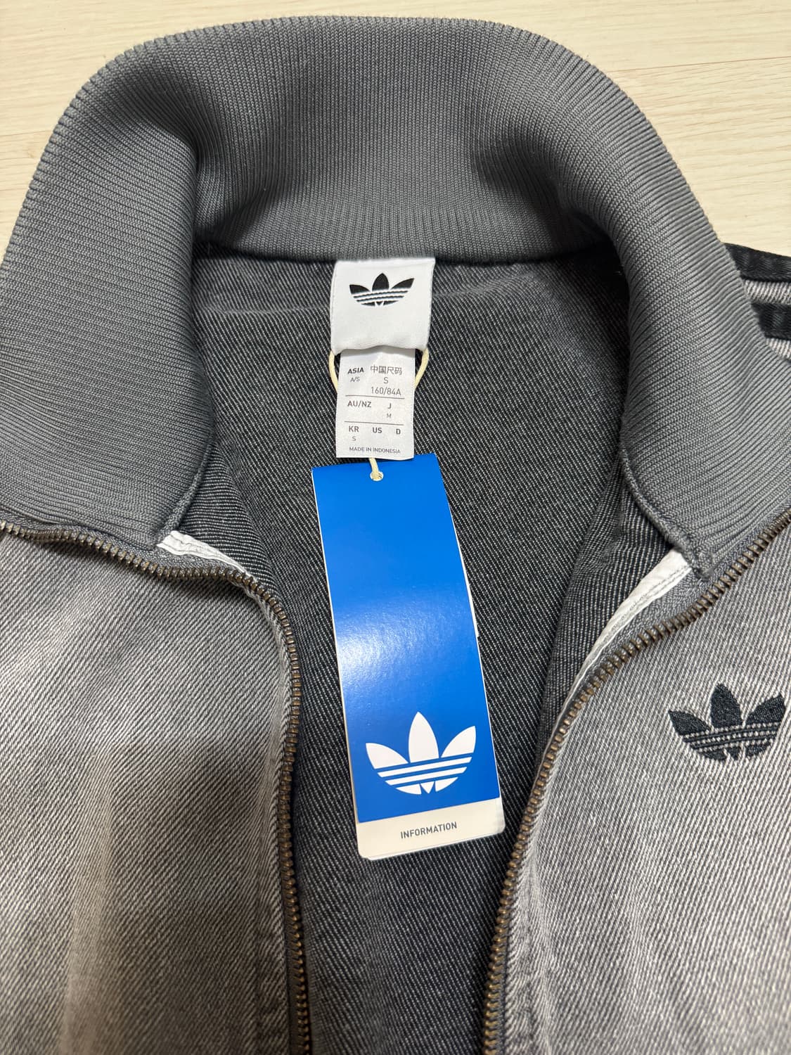 아디다스 데님 트랙탑 차콜 블랙 S 상품이미지10
