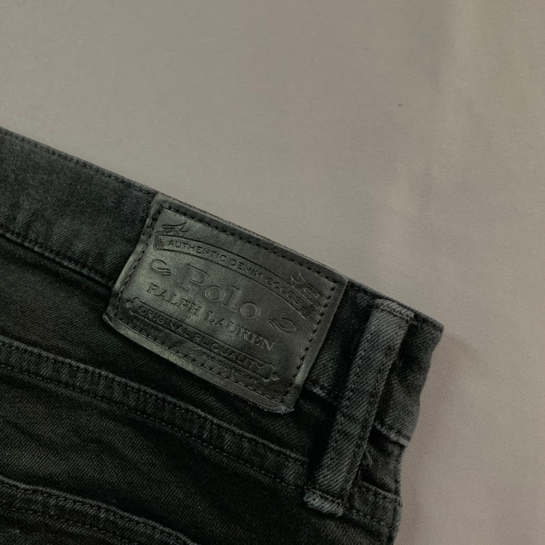33인치 폴로 바릭 슬림 스트레이트 스판 밴딩 블랙 데님 청바지 상품이미지4