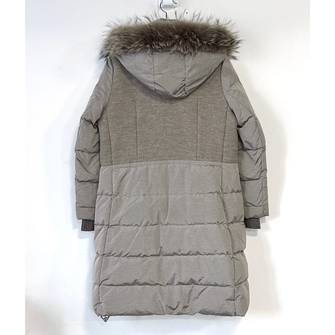 쁘렝땅 텍스처 블록 후드 퍼 구스 패딩 상품이미지6