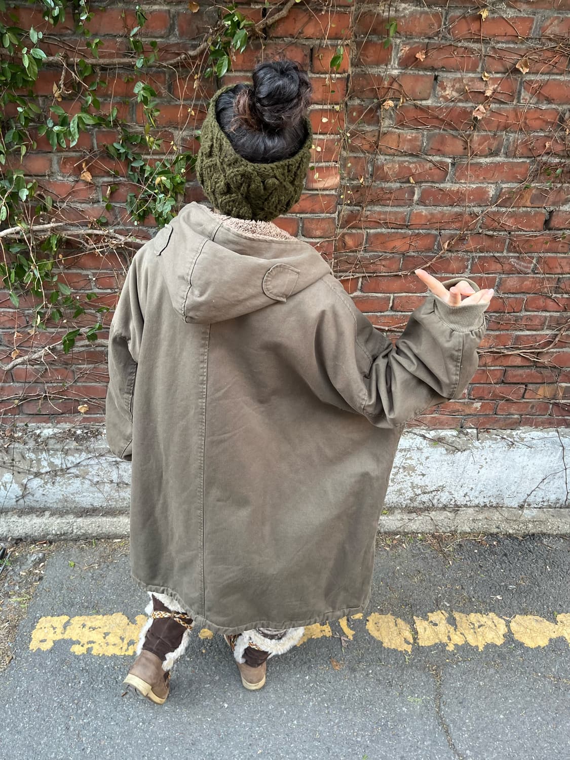 drugstores 카키 양털 후드 야상 아우터 상품이미지8