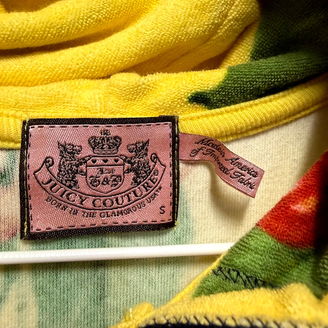 쥬시꾸뛰르 체리 반팔 후드집업 옐로우  상품이미지3