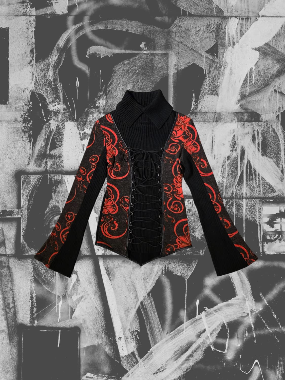 오즈온 고딕 레이스업 코르셋 벨슬리브 탑 상품이미지1