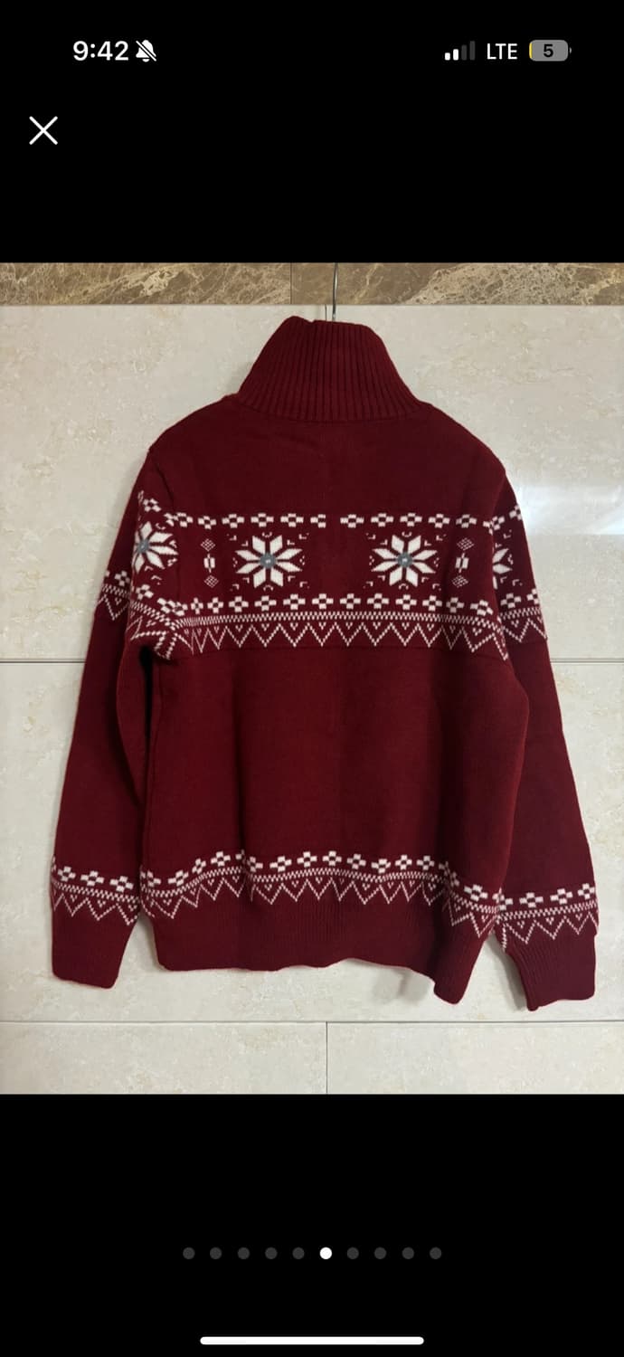 새상품) 노르딕 패턴 하프니트집업 상품이미지6