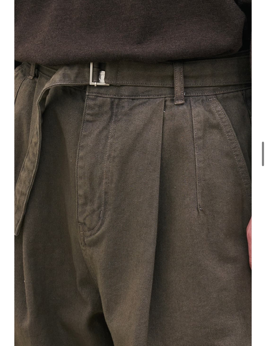 노운 벨티드 데님팬츠 브라운 1사이즈 상품이미지3