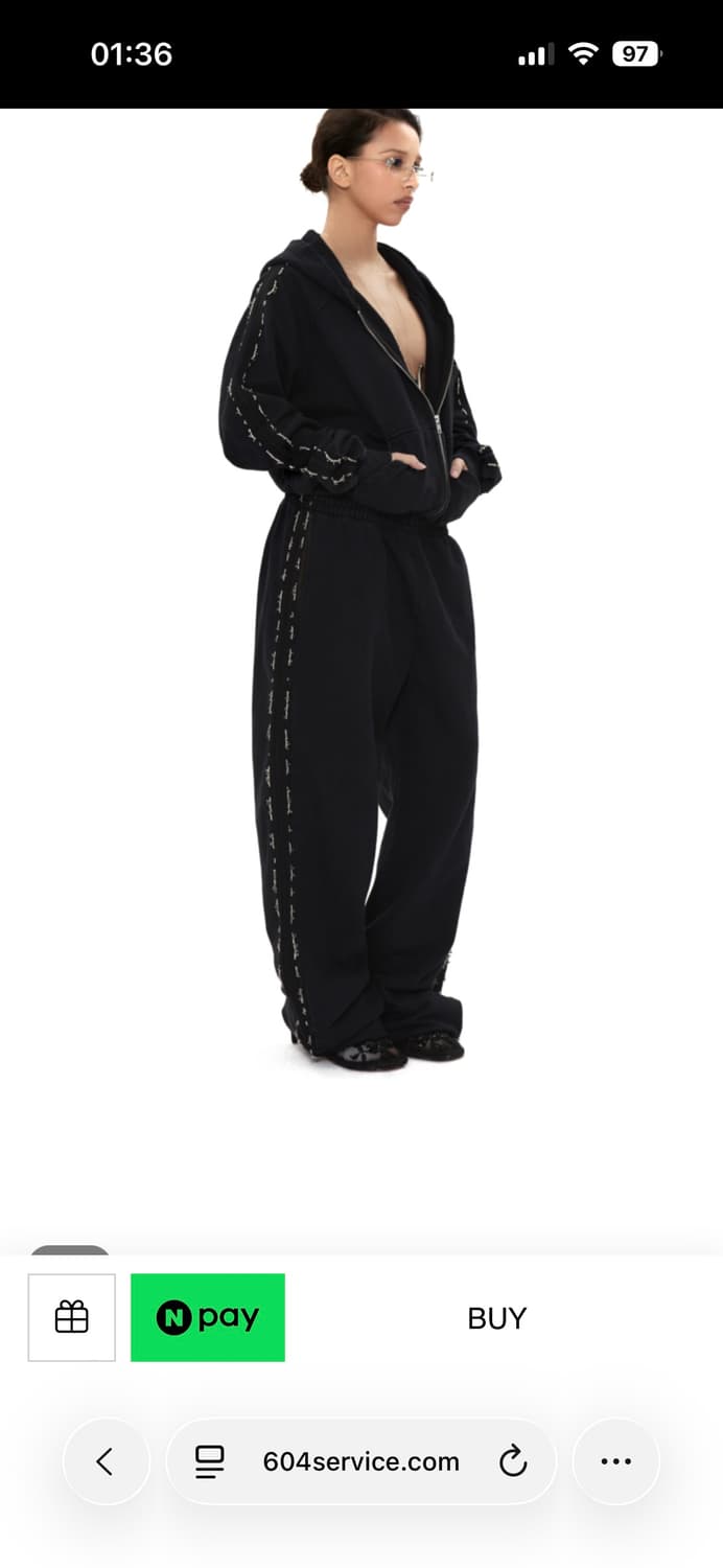 BEADED TRACK JACKET IN PIGMENT black 상품이미지2