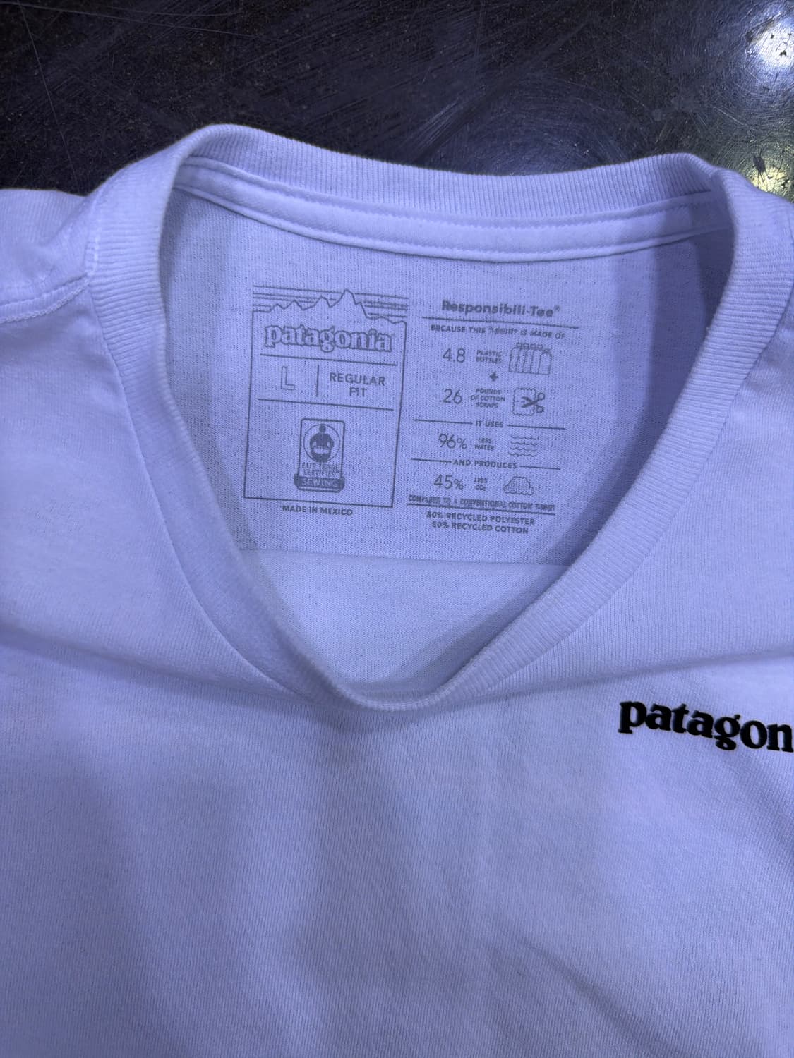 파타고니아 로고 반팔티 화이트 L 상품이미지5