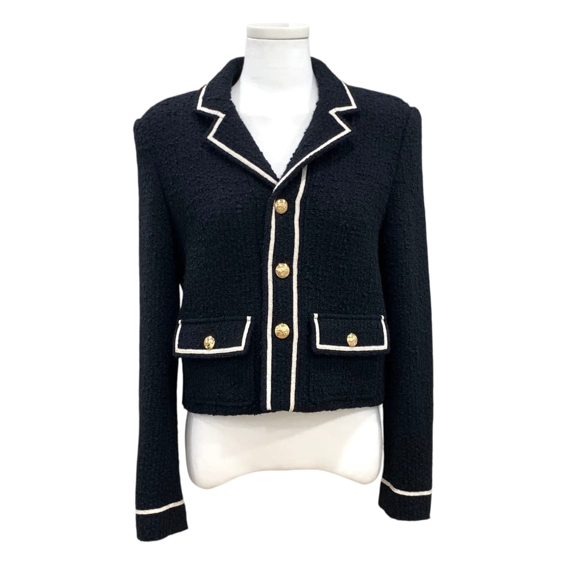 셀린느 샤세르 부클레 울 트위드 골드 버튼 자켓 상품이미지1