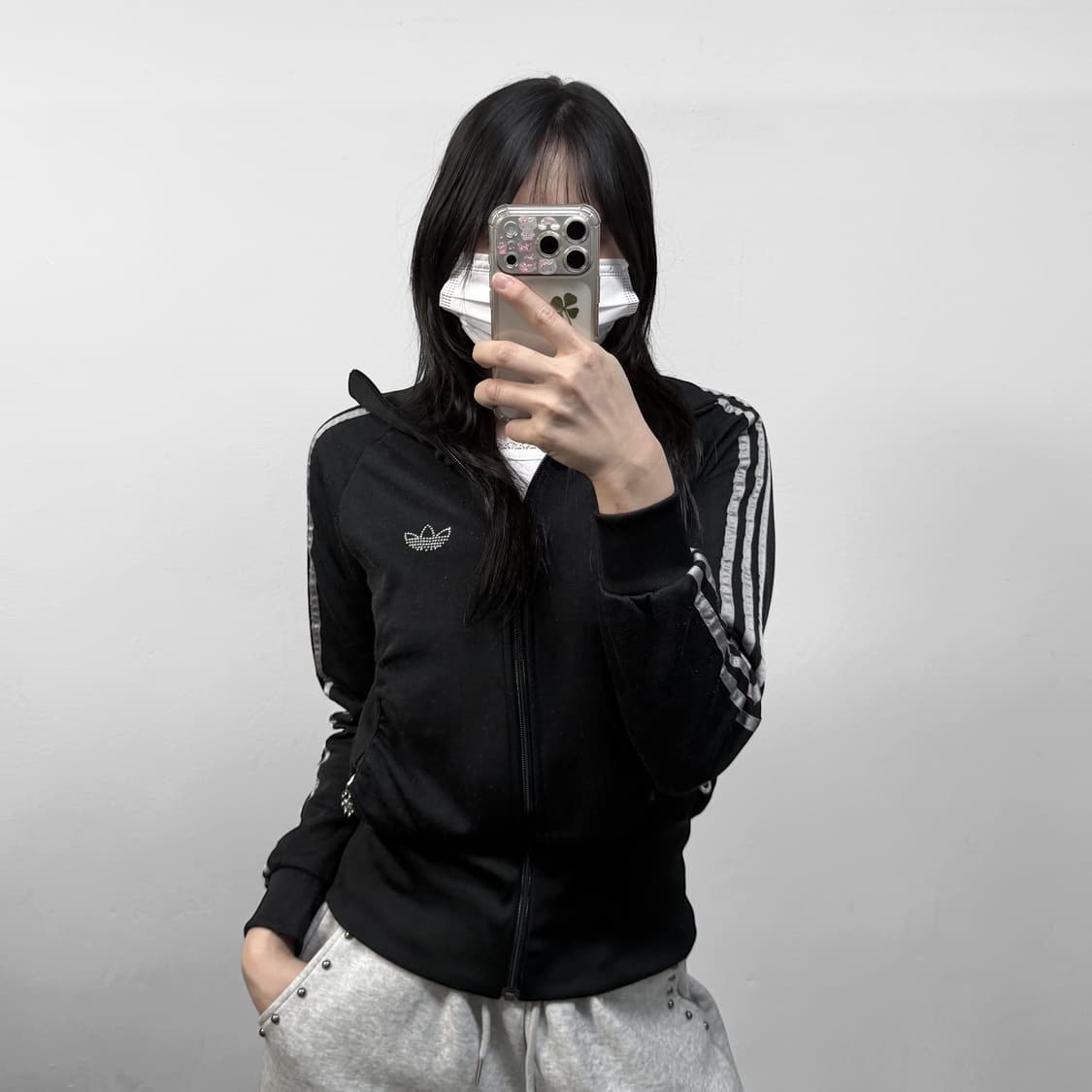 아디다스 글리터 트랙탑 져지 블랙 상품이미지1