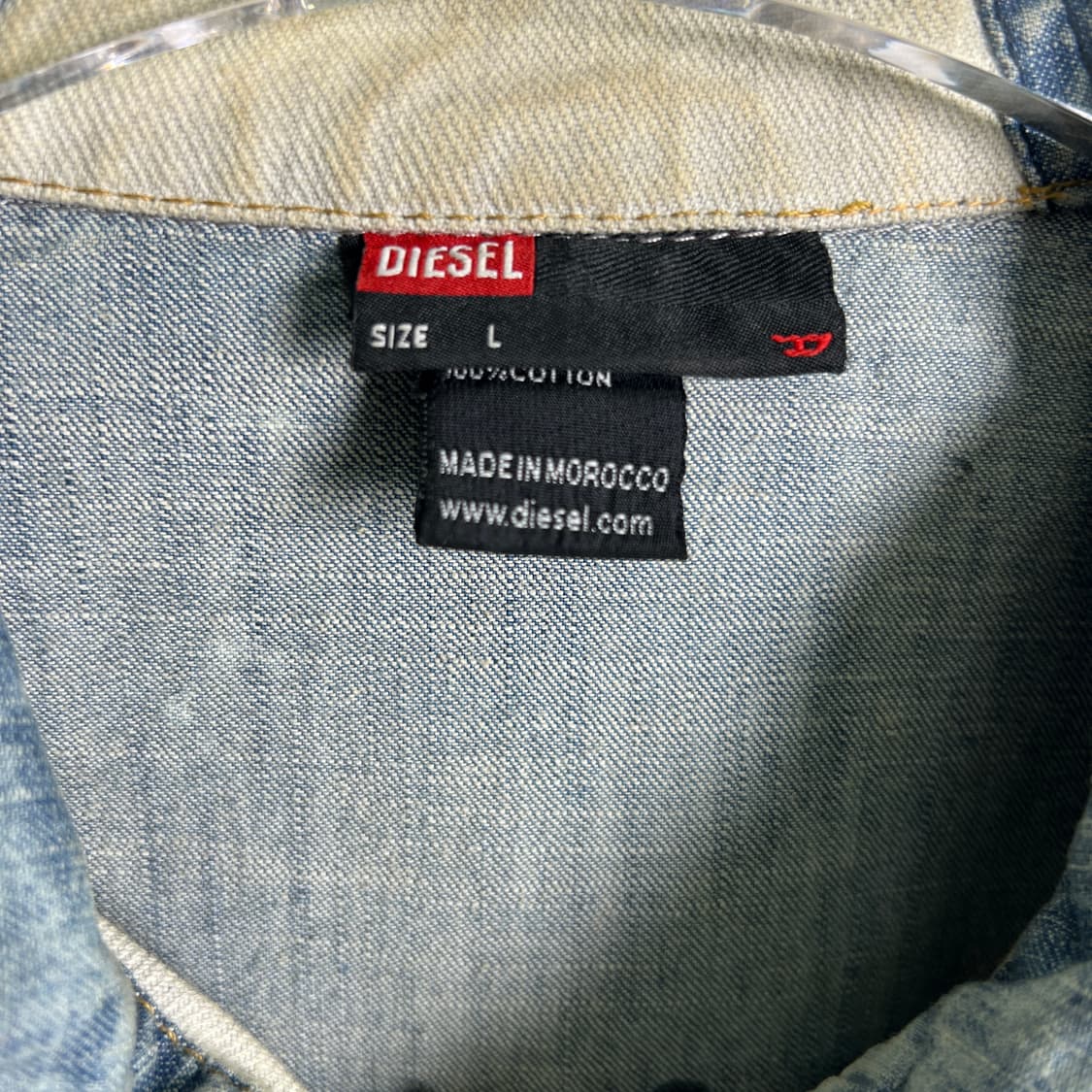 00's 디젤 워싱 데님 블루종 자켓 L 상품이미지3