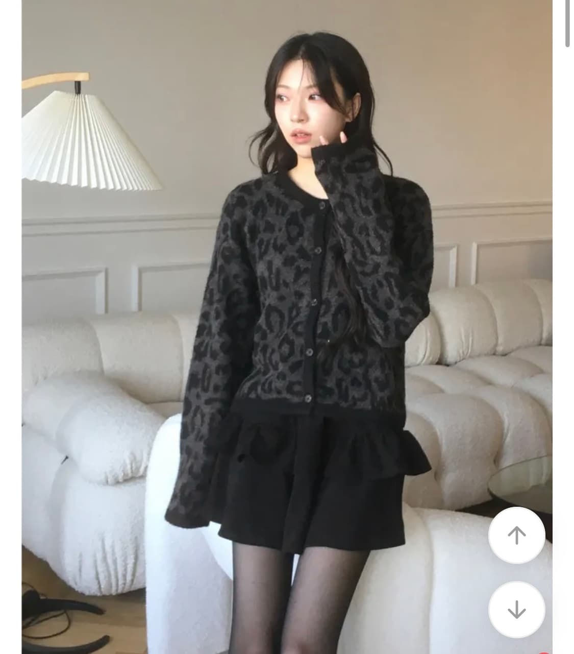 레오파드 앙고라 니트 가디건  상품이미지3