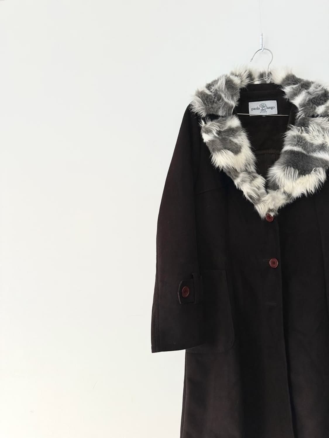 PAOLA DEL LUNGO zigzag fur detail coat  상품이미지4