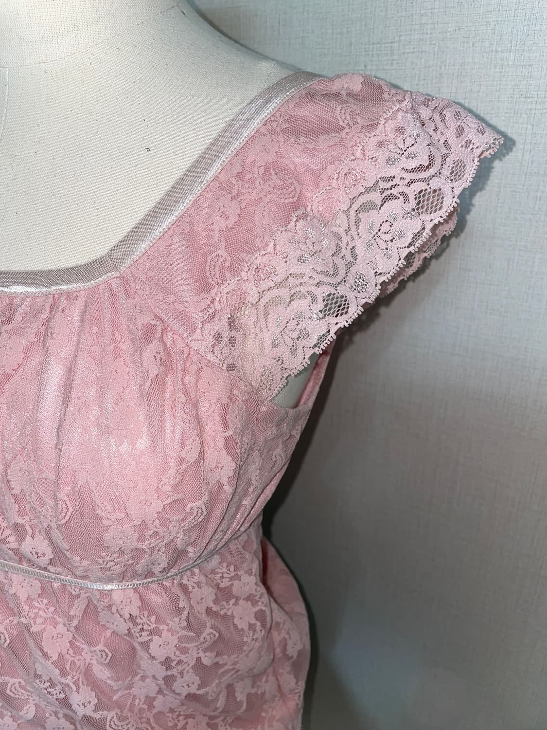 핑크 레이스 리본 탑 갸루 히메 상품이미지4