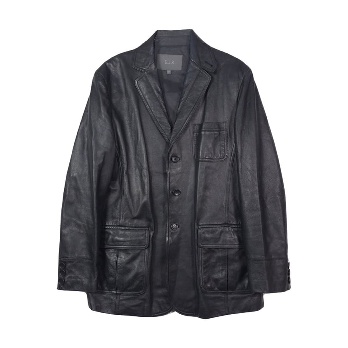 지오송지오 리얼 램스킨 미니멀 3버튼 가죽 블레이저 XL 상품이미지1