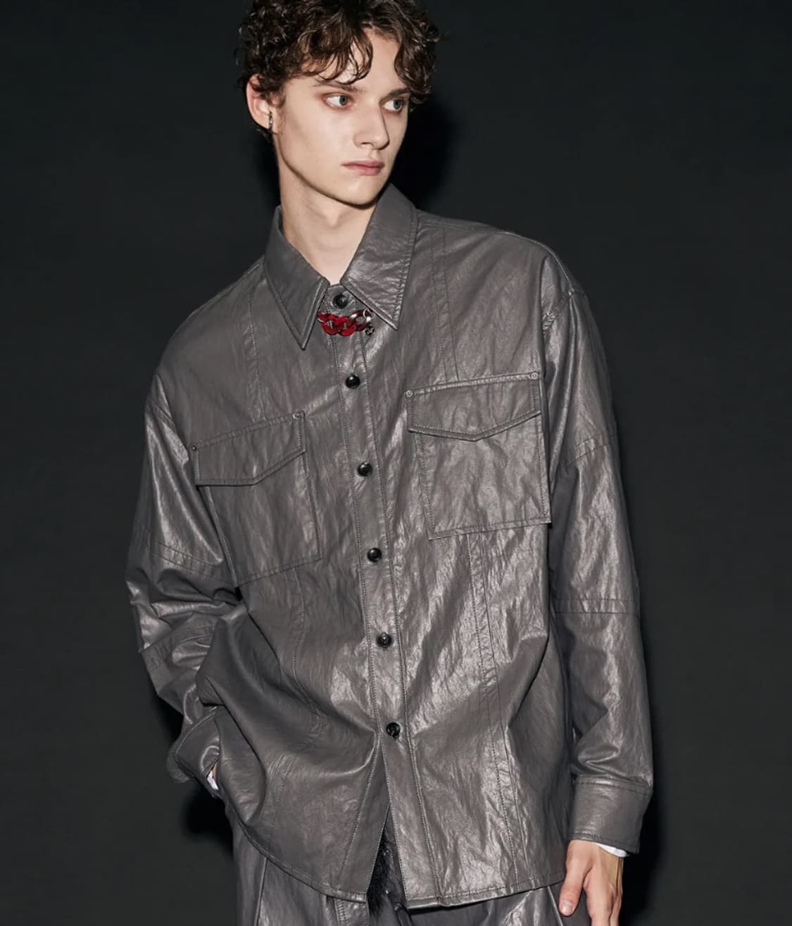 메종미네드 레더셔츠 상품이미지4