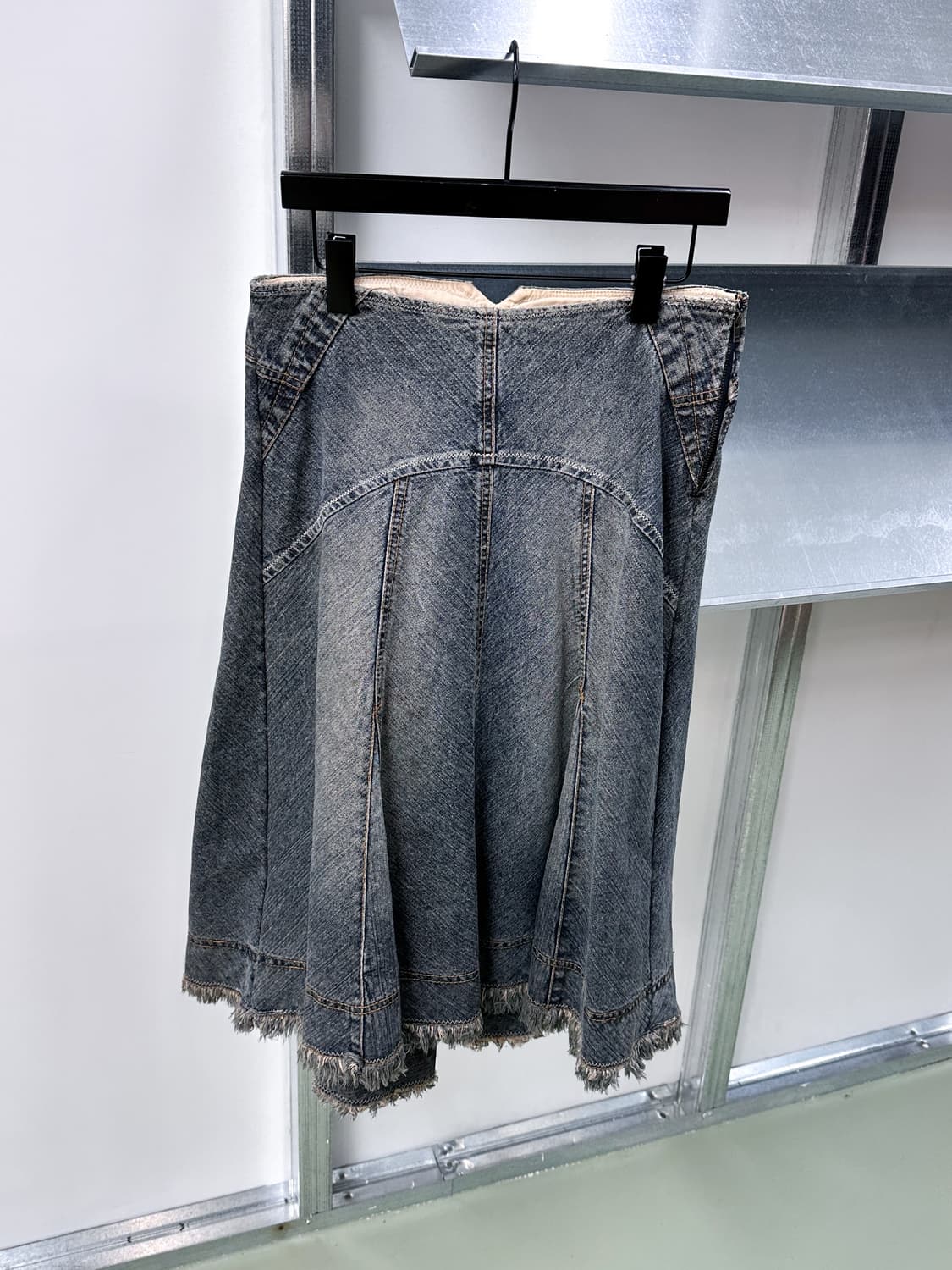 vintage washed denim midi skirt 상품이미지2