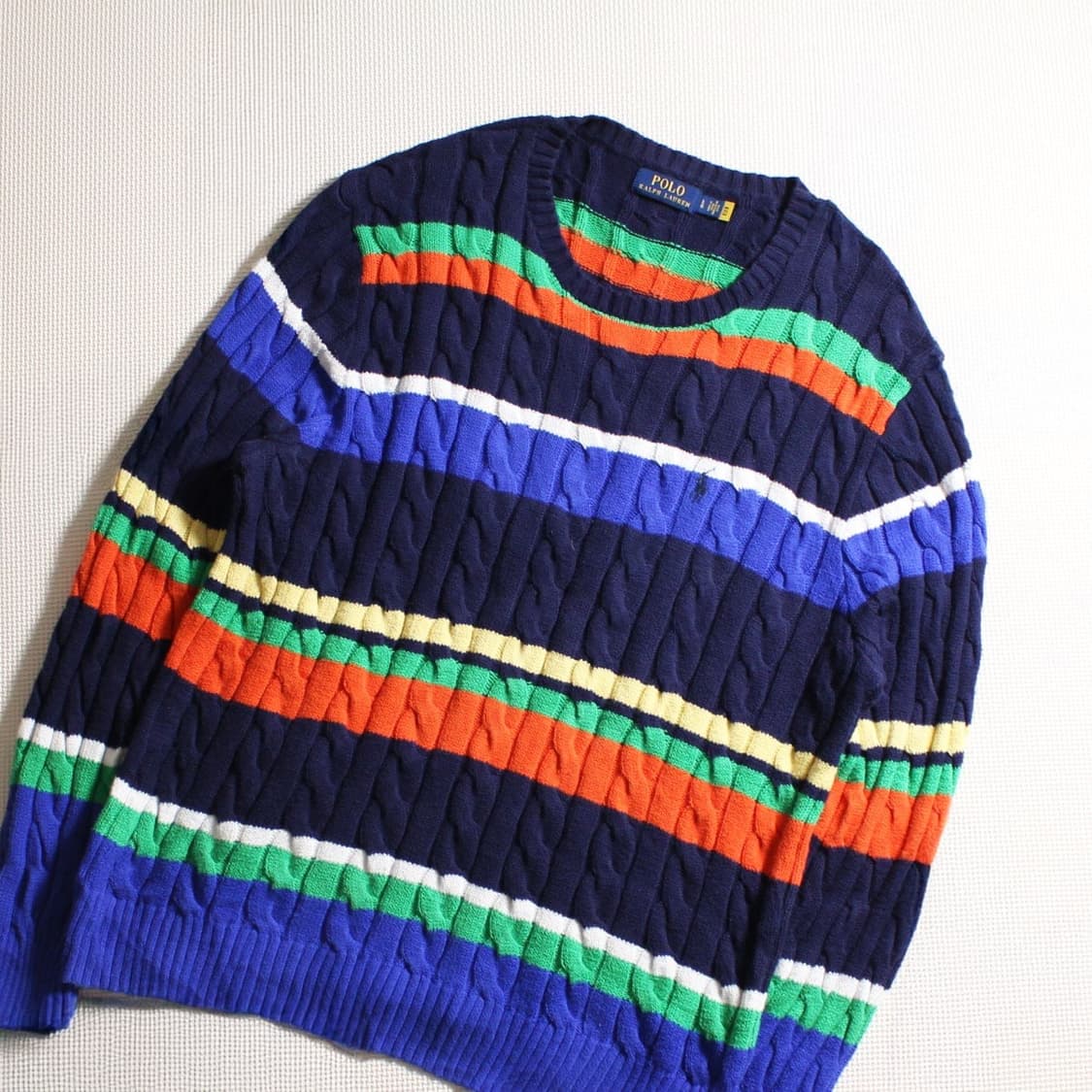 폴로 랄프로렌 큐알신형 멀티 스프라이트 꽈배기 니트 상품이미지3