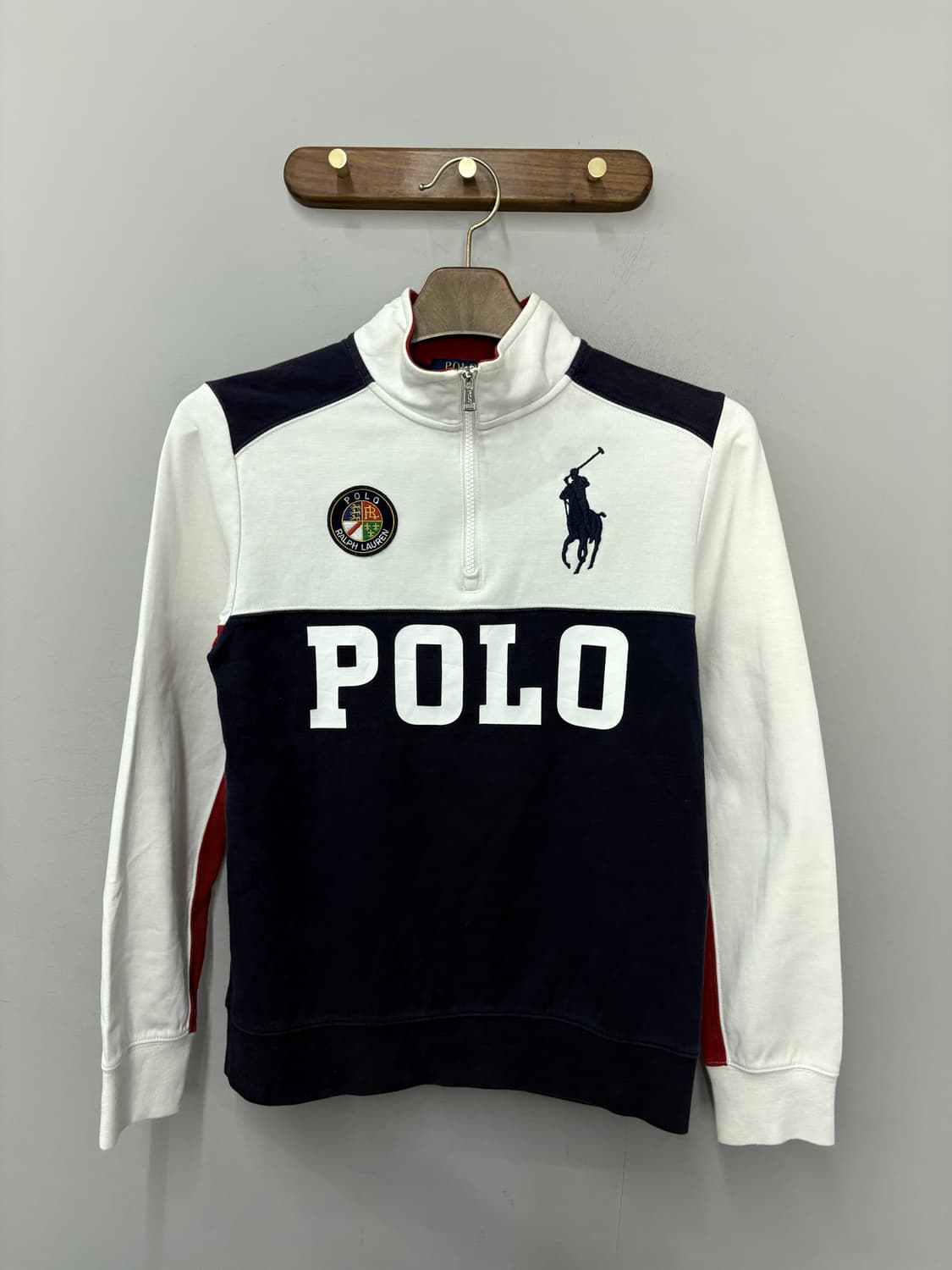 폴로랄프로렌 POLO 빅포니 자수로고 배색 반집업 스웨트 셔츠 A3706 상품이미지2