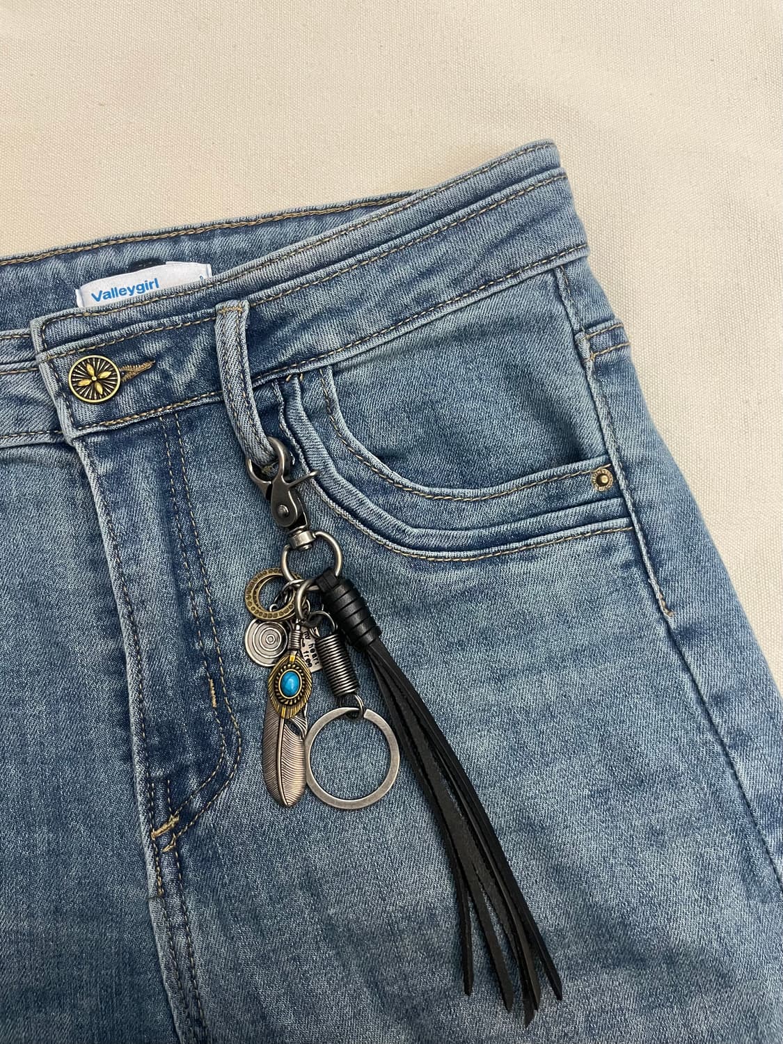 터키석 페더 레더 키링 상품이미지3