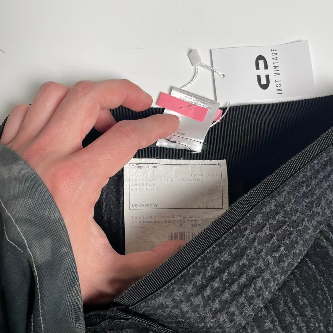 Giorgio armani 울실크 블렌드 하운드투스 체크 팬츠 상품이미지7