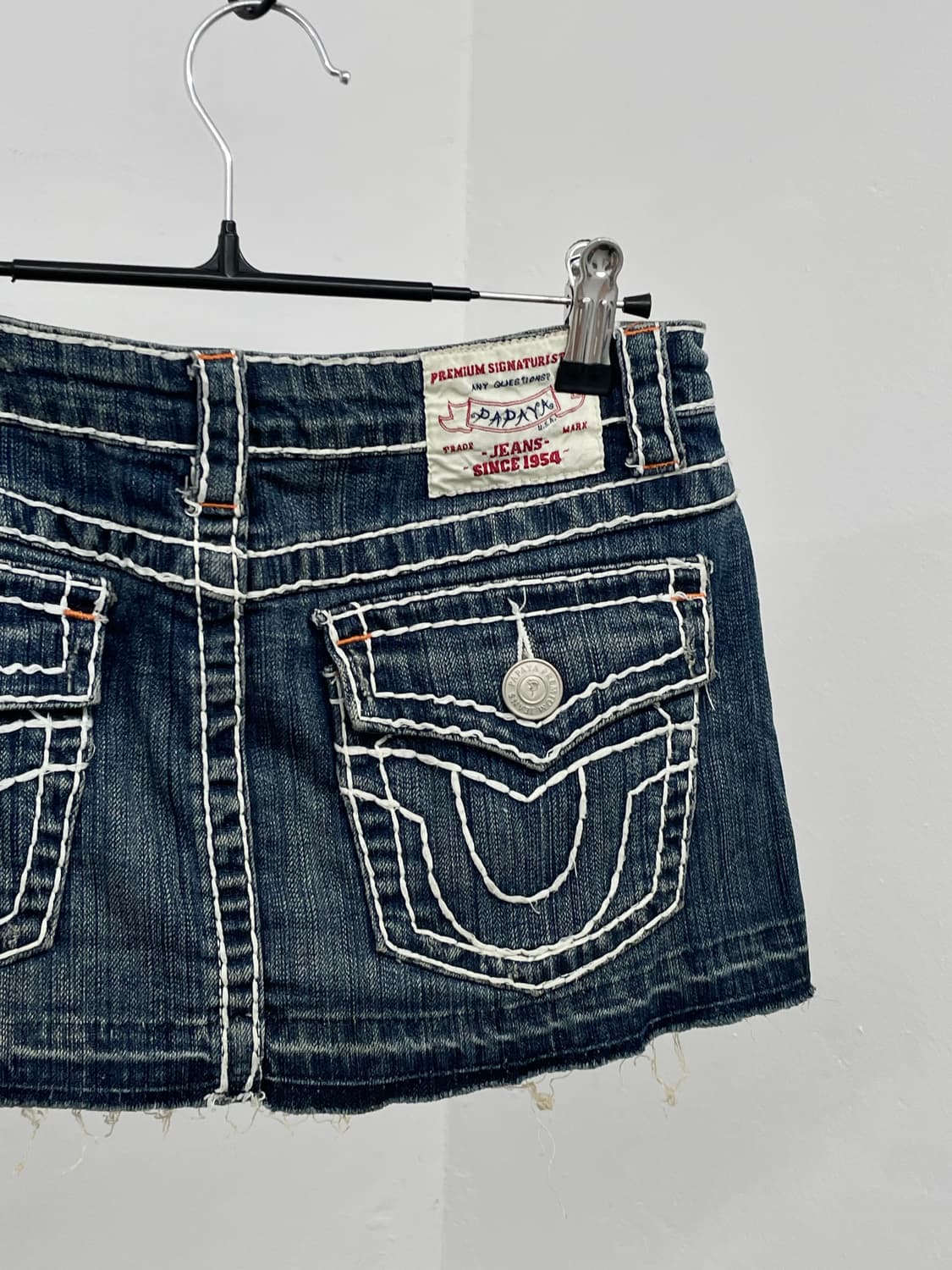 워싱 스티치 데님 스커트 상품이미지7