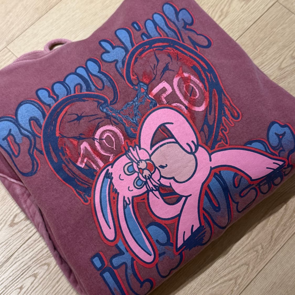 빈티지 토끼 그래픽 후드티 105 상품이미지3