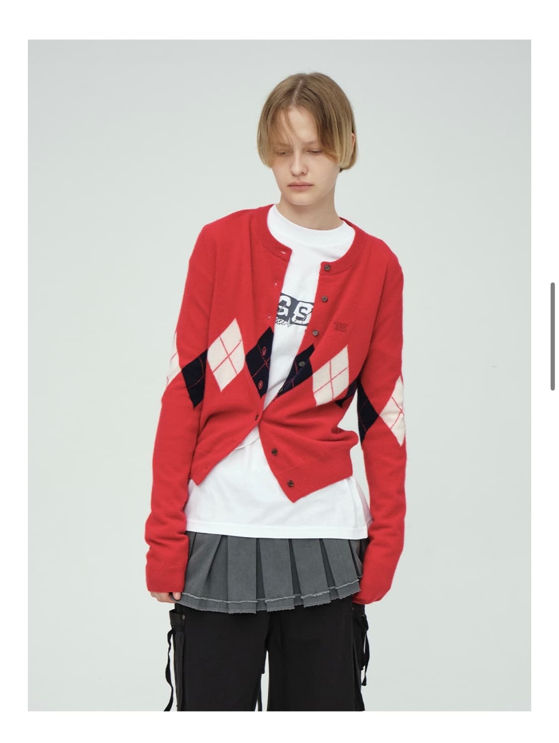 마지셔우드 ARGYLE CARDIGAN_red 상품이미지2