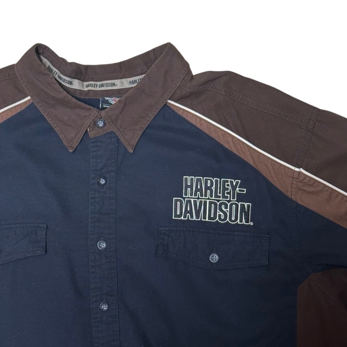 할리데이비슨 오버사이즈 배색 반팔 셔츠 상품이미지5