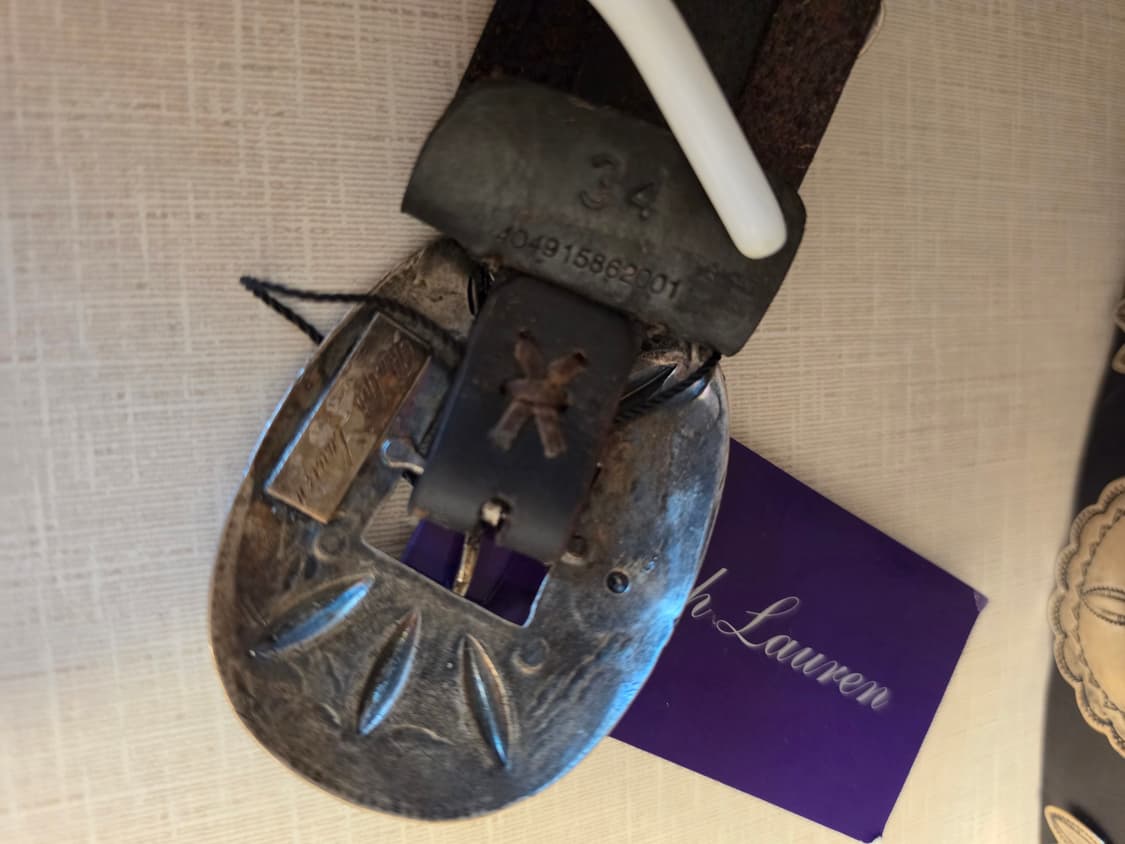 퍼플라벨  웨스턴 레더 벨트 34    더블알엘 rrl 상품이미지2