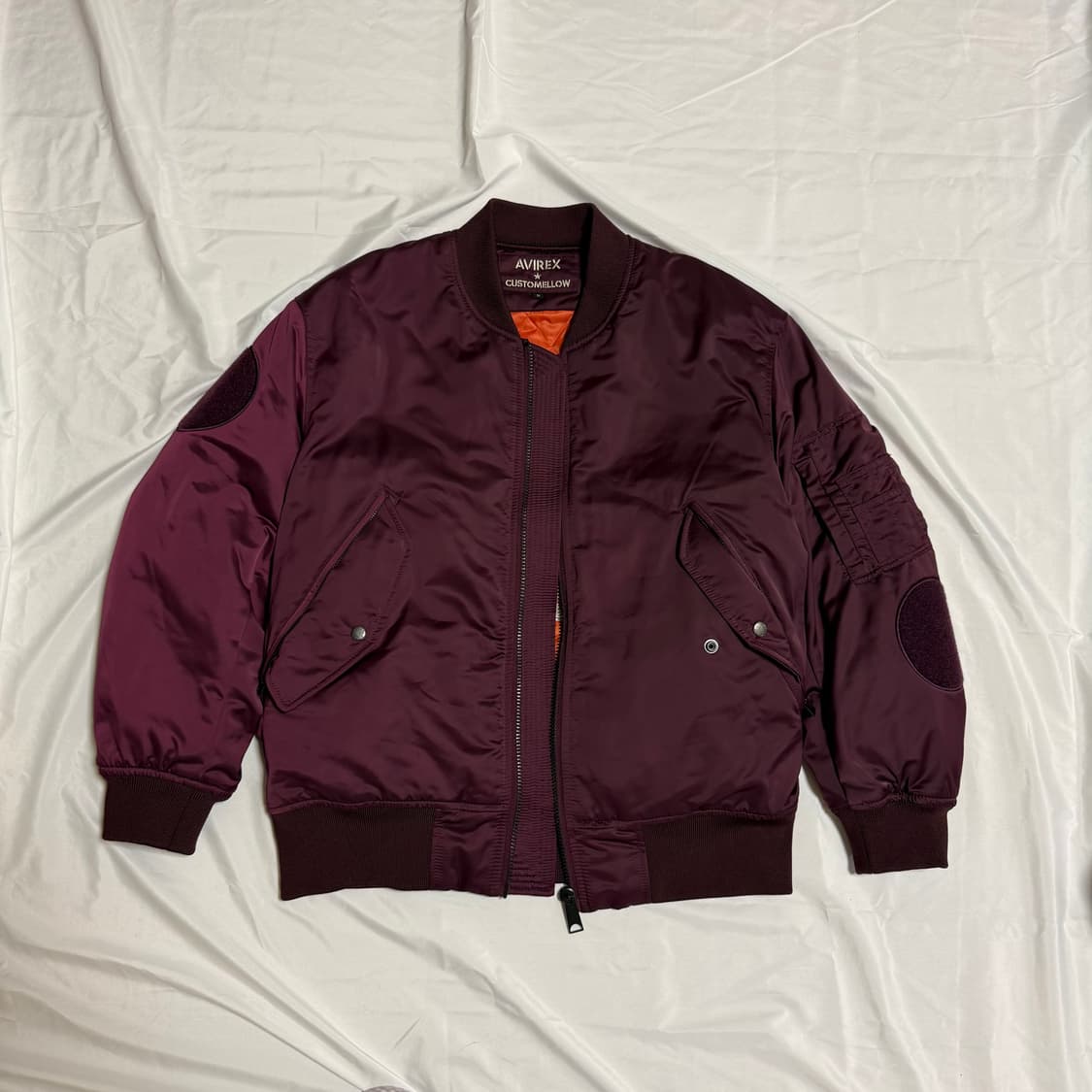 [S] 커스텀멜로우 X 아비렉스 버건디 MA-1 봄버 자켓 상품이미지1