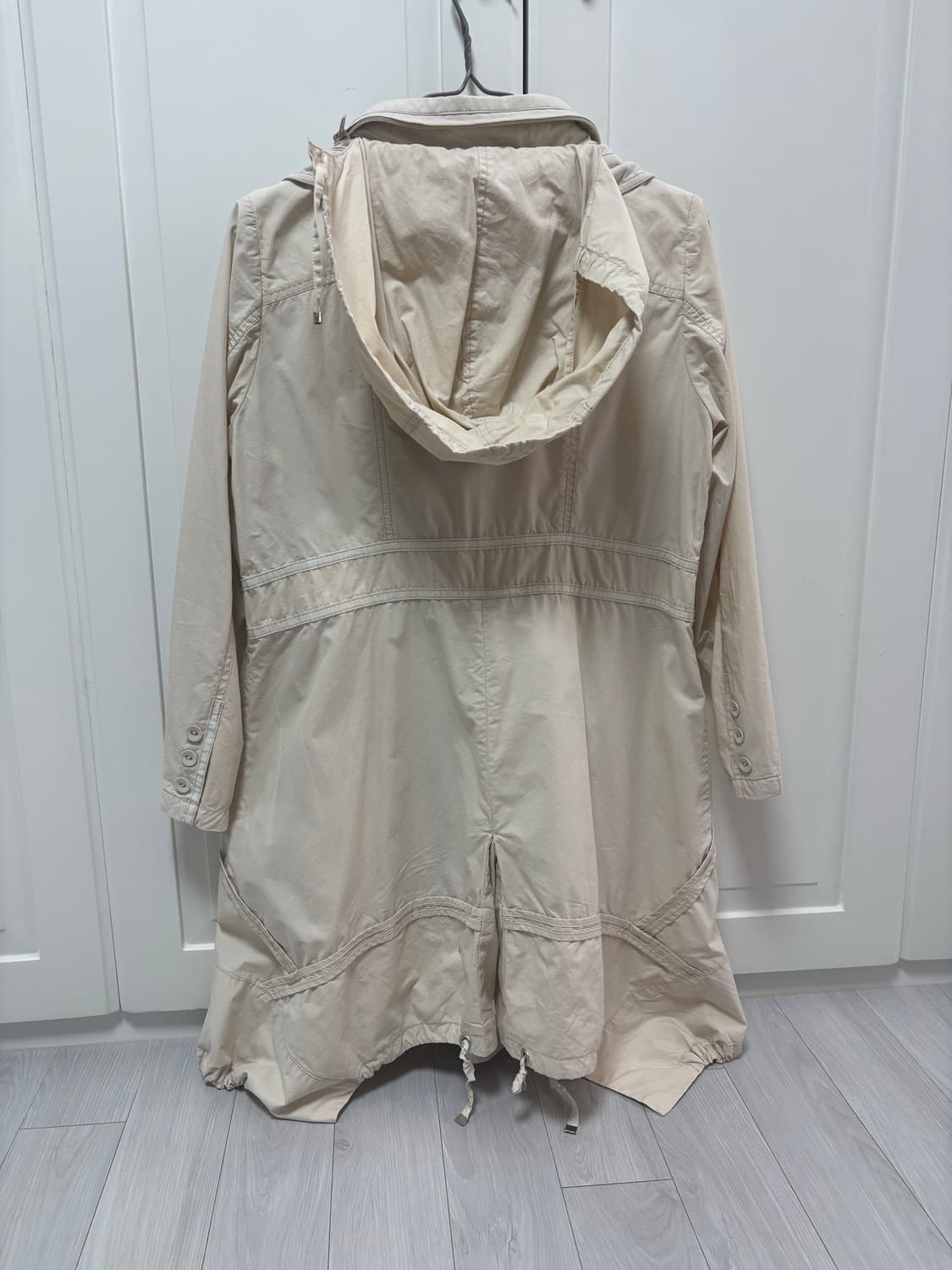 빈티지 베이지 면 자켓코트 후드 상품이미지2