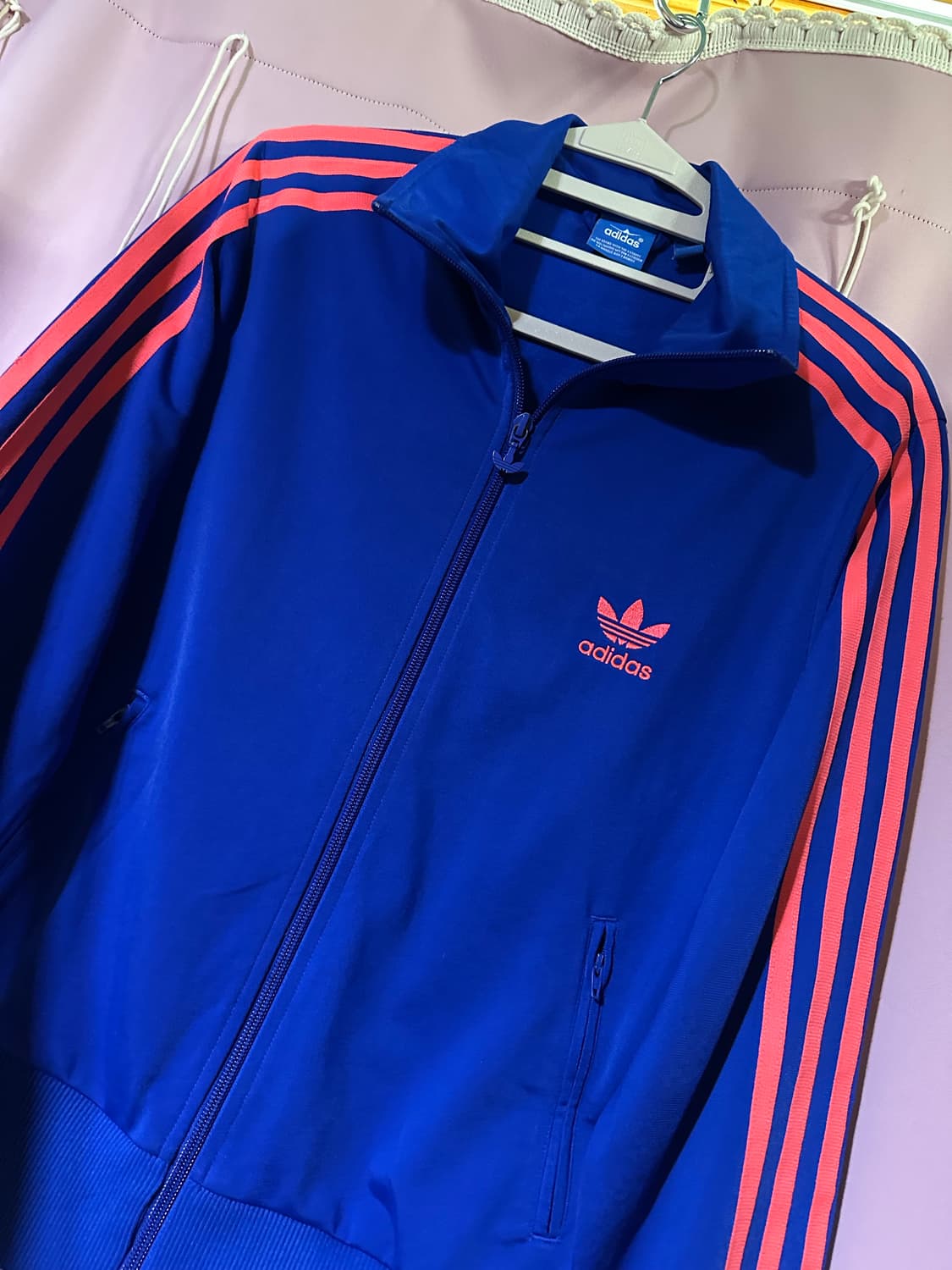 아디다스져지 아디다스 파이어버드 불꽃져지 집업 아디다스 블루 핑크 트랙탑 상품이미지3