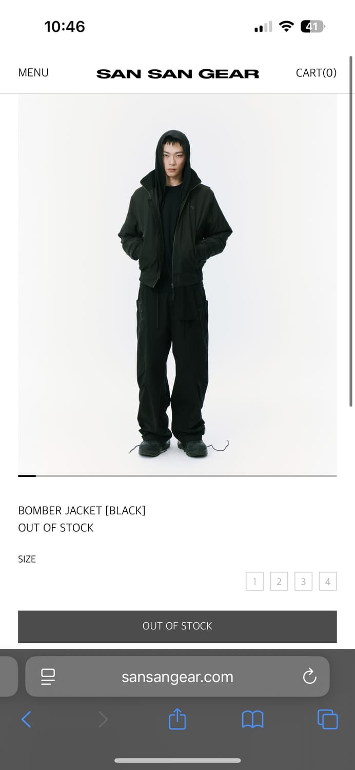 (2) 산산기어 봄버 자켓 블랙 상품이미지1