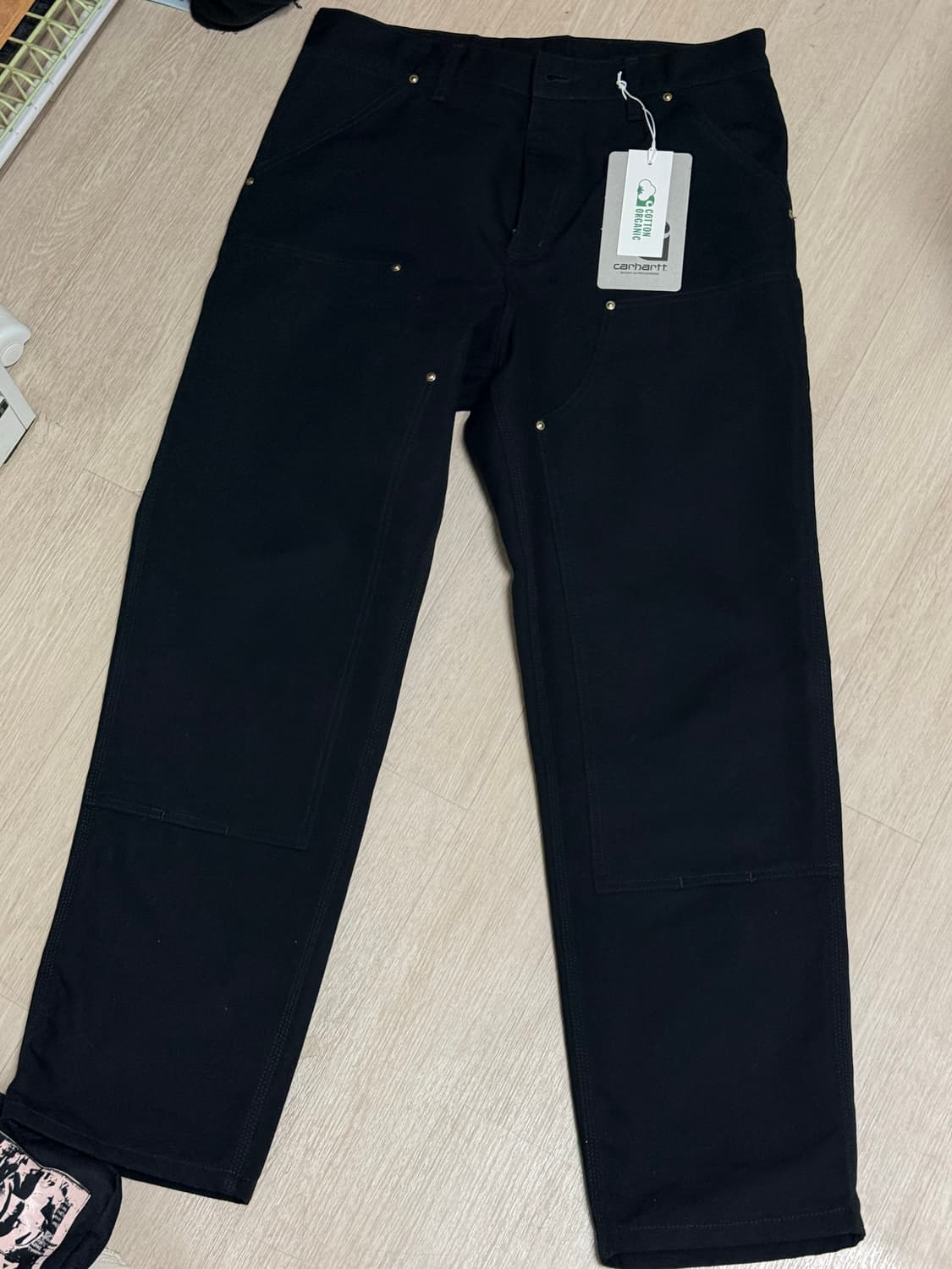 칼하트 wip 더블니 블랙 린스드 33x32 상품이미지5