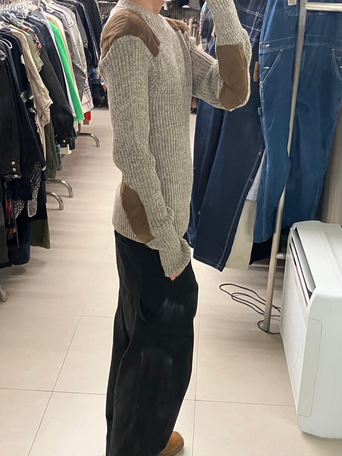 80‘s 엘엘빈 스웨이드 울 니트 XL 상품이미지6