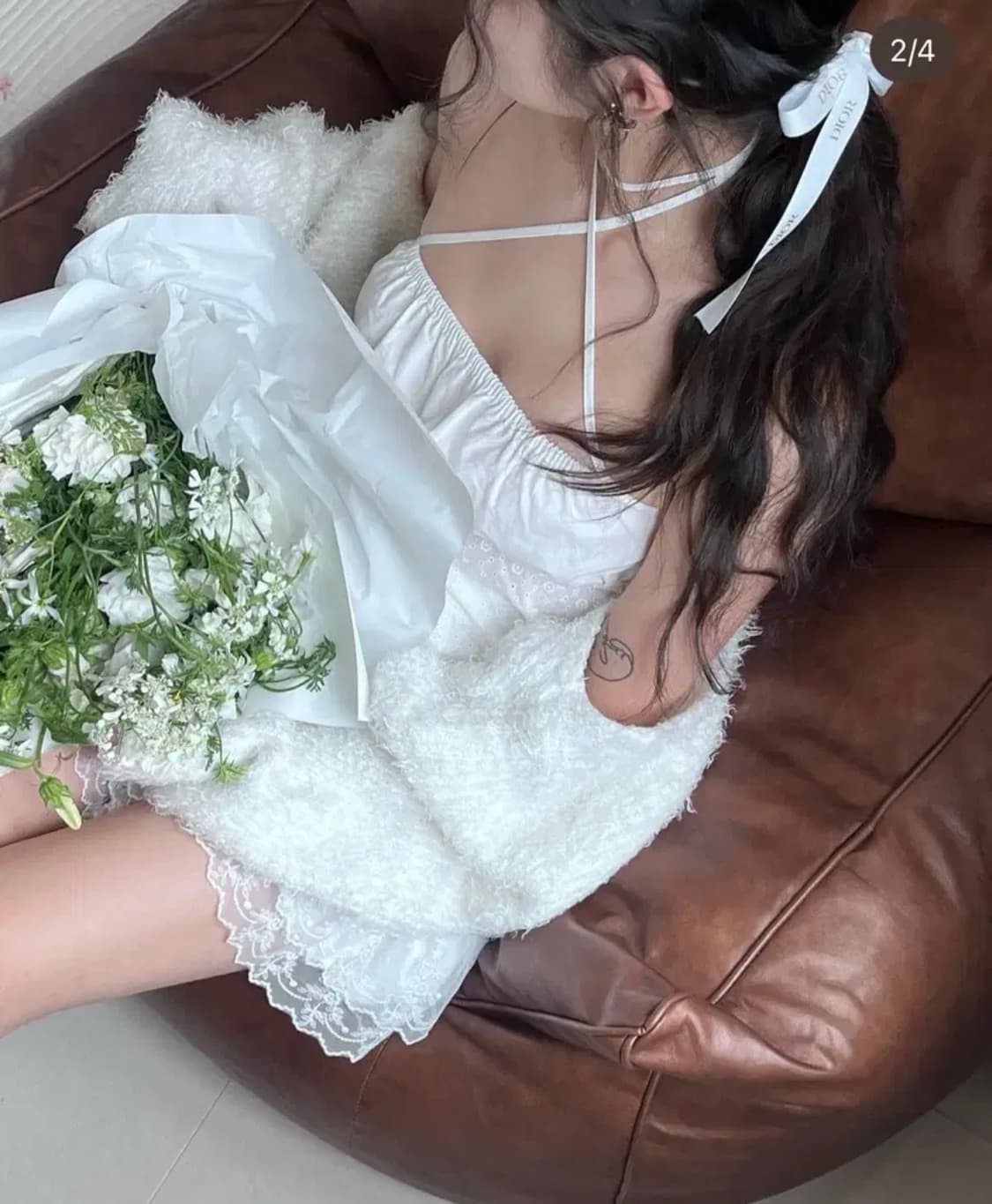 드라이로즈 스노우플레이크 퍼 볼레로 가디건 (화이트) 상품이미지3