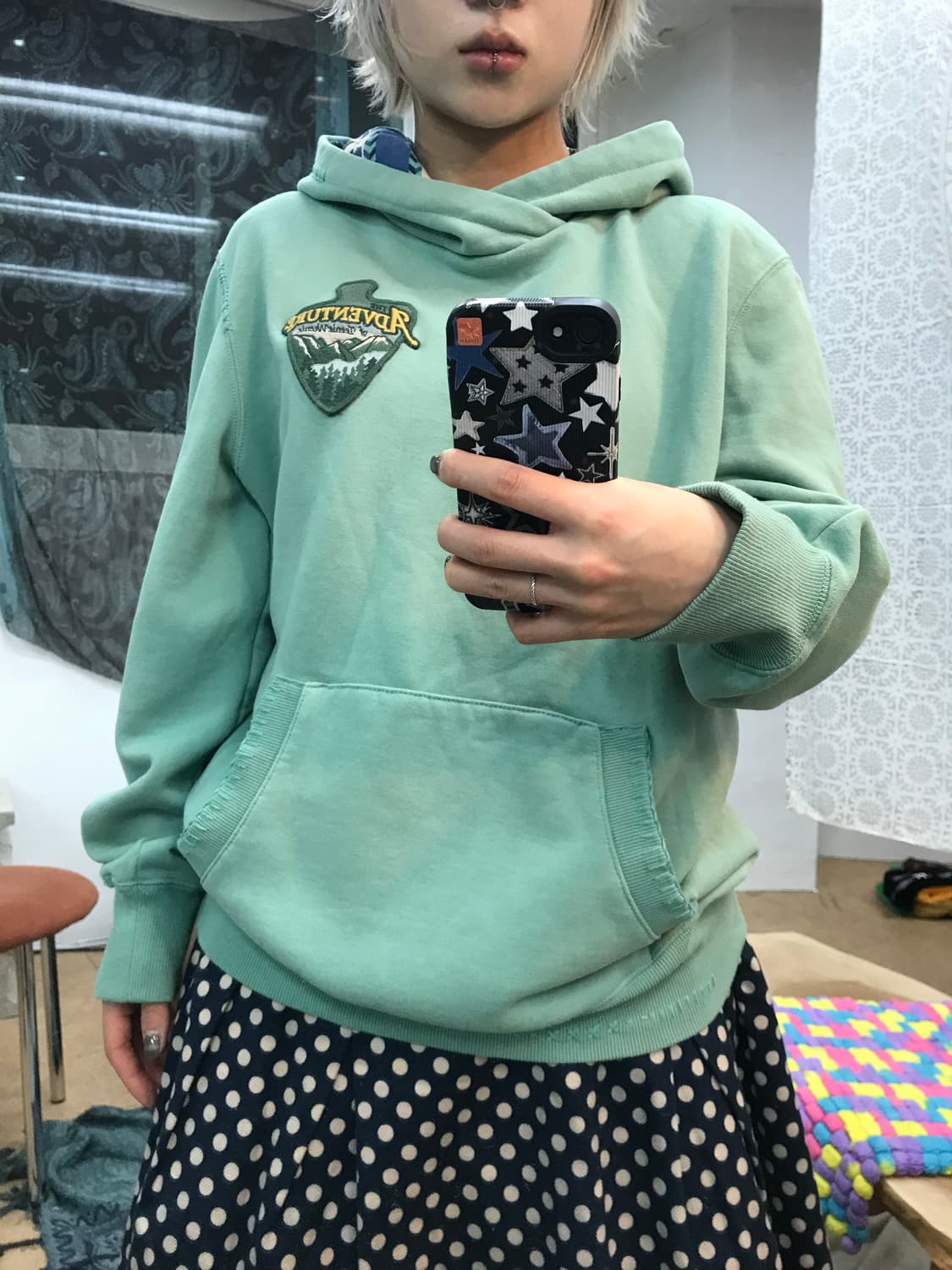 티니위니 기모 민트 후드티  상품이미지1