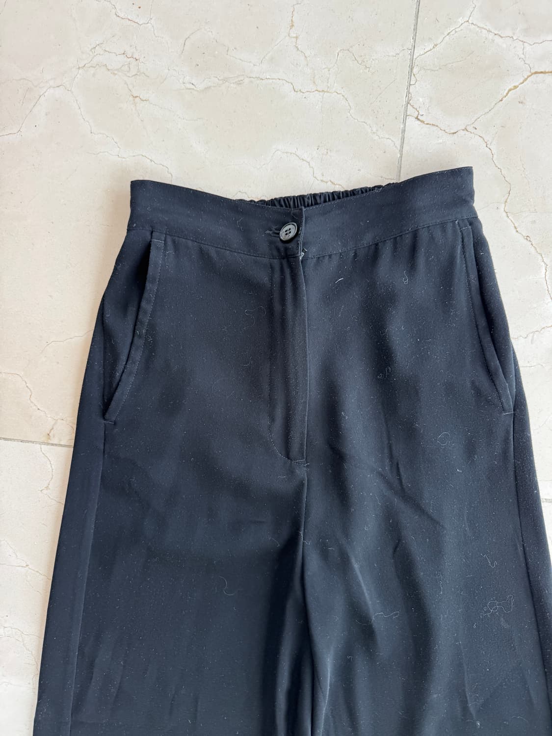 엠엠식스 MM6 후들후들한 세미와이드 팬츠 블랙 36  상품이미지2