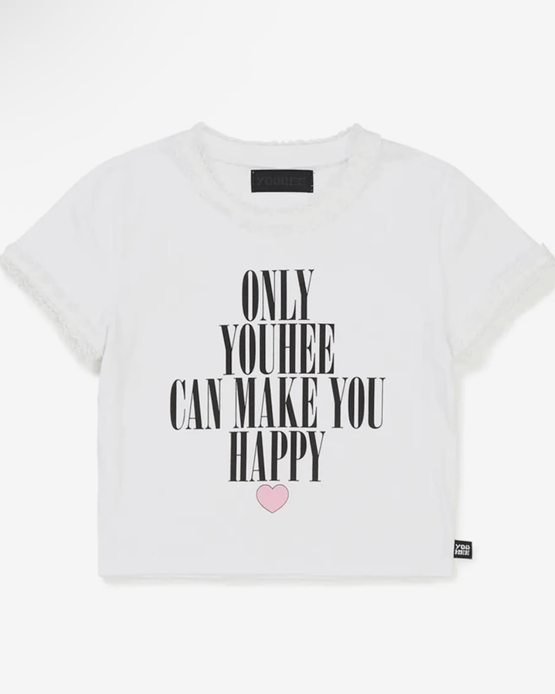 유희 레이스 레터링 베이비 티셔츠 화이트 상품이미지2