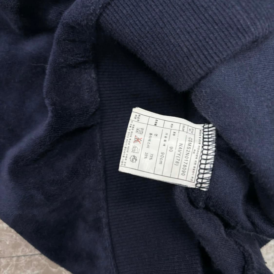 y2k 네이비 벨루어 벨벳 포켓 후드집업 희귀져지(90) 상품이미지6