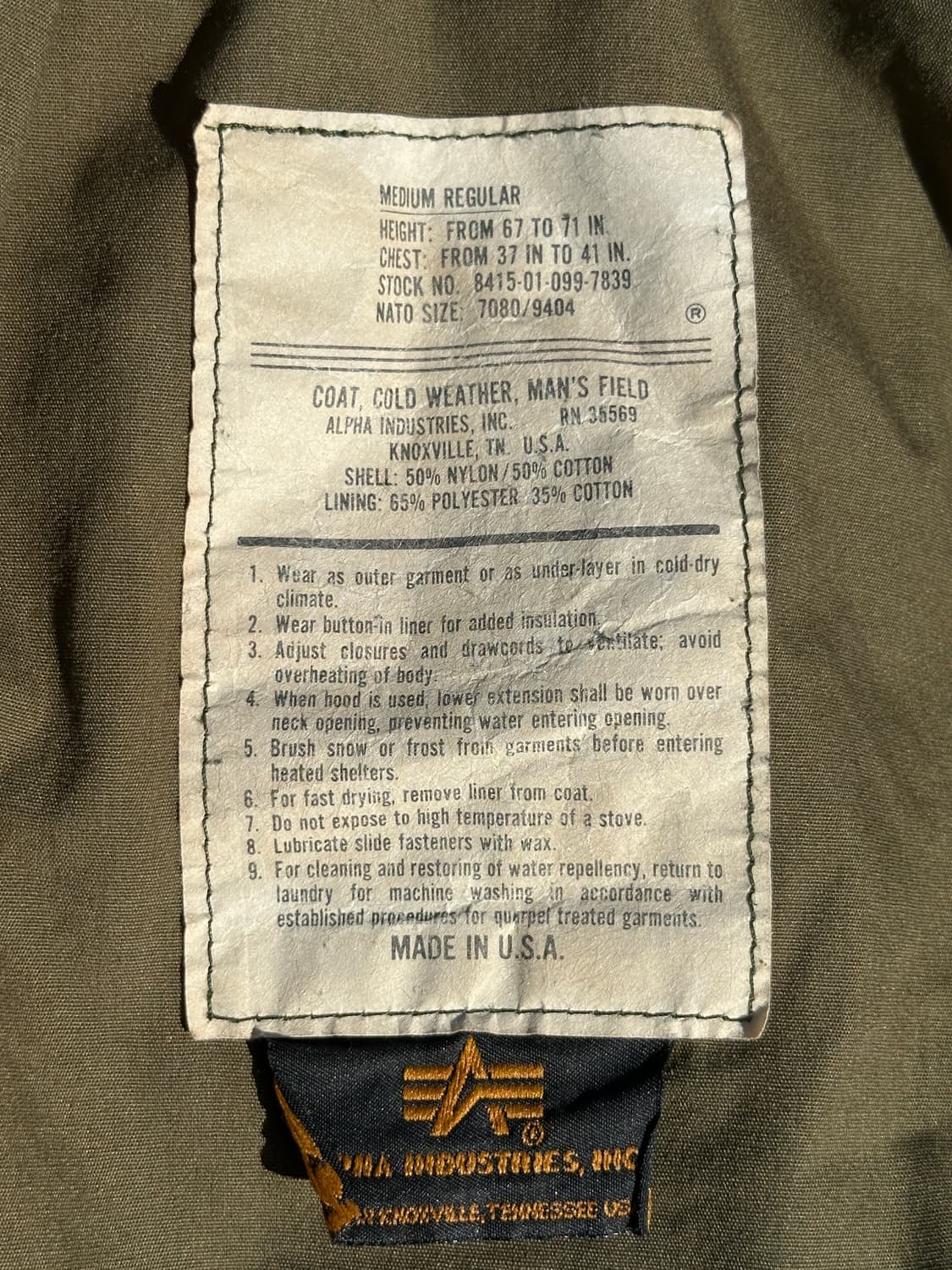 (M/R)알파인더스트리 우드랜드 M65 필드자켓 착샷o 상품이미지2