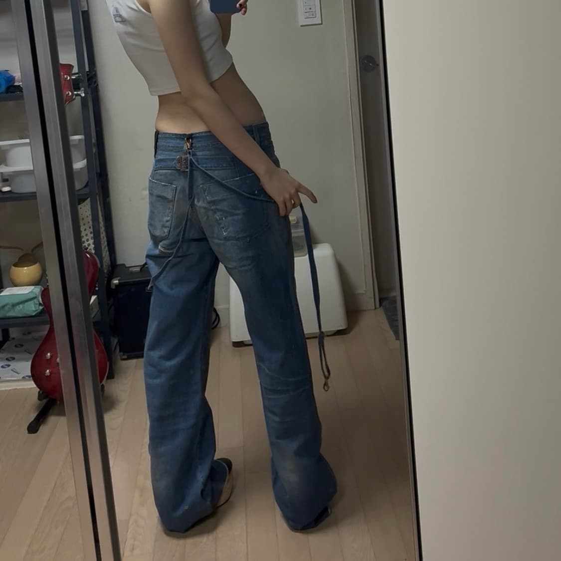 디젤 00s 아카이브 그런지 로우라이즈 와이드 데님 상품이미지4