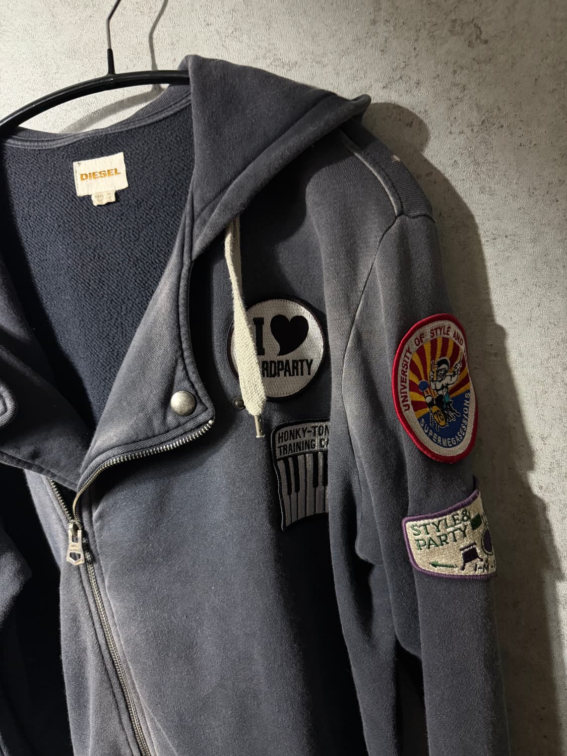 디젤 워싱 페인팅 후드집업 상품이미지5