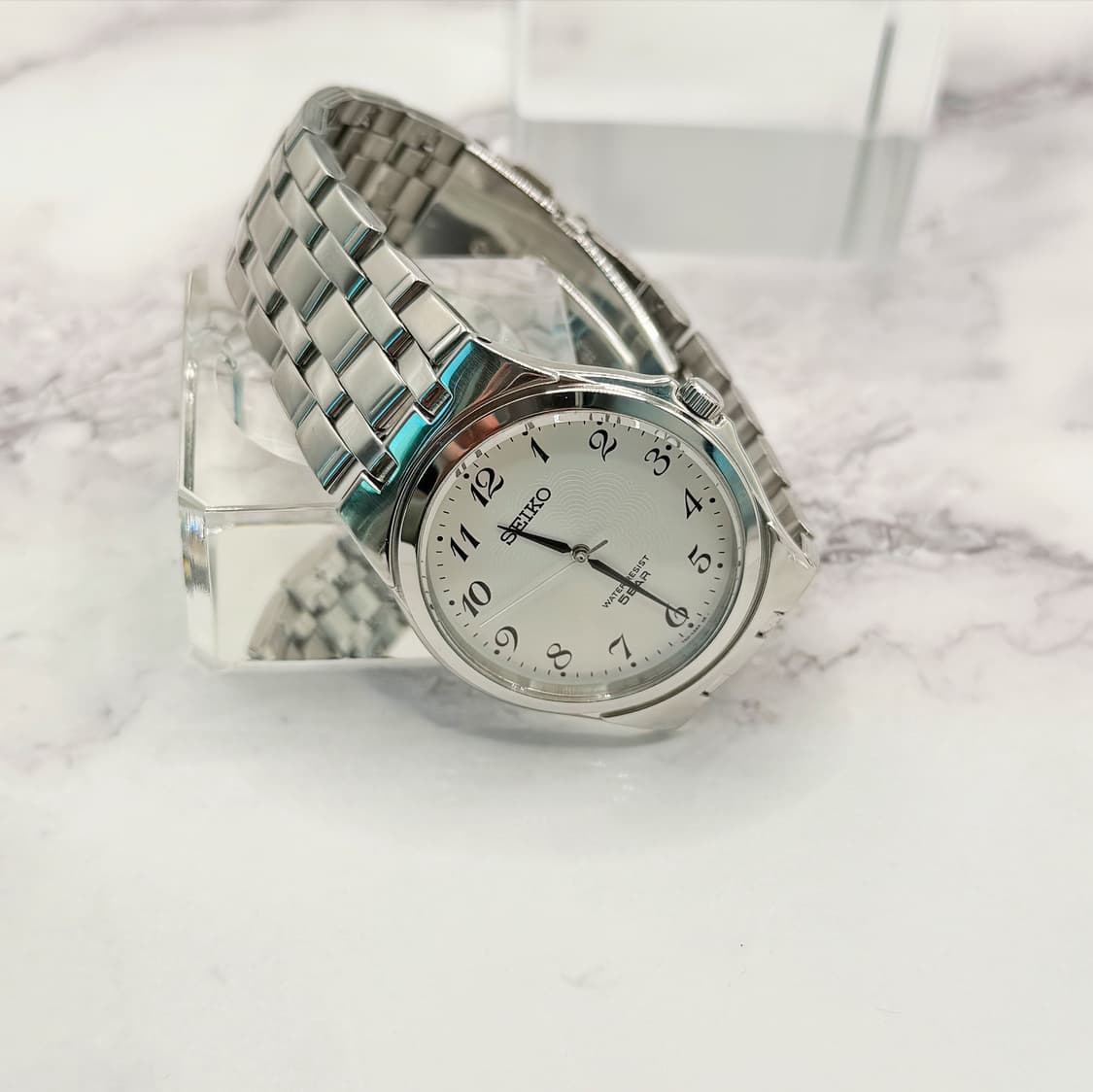 90s00s 빈티지 세이코 화이트 5BAR 기요셰다이얼  브레이슬릿 워치 상품이미지2