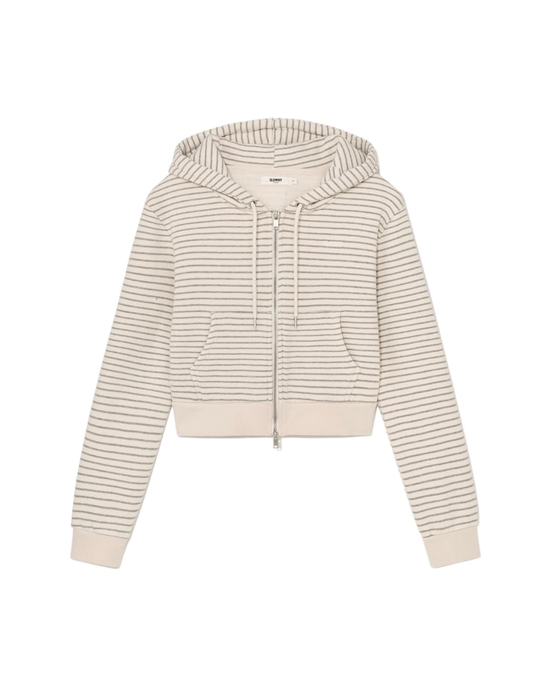 (2회착용) 글로니 G CROP ZIP UP(STRIPE) 후드집업 상품이미지4
